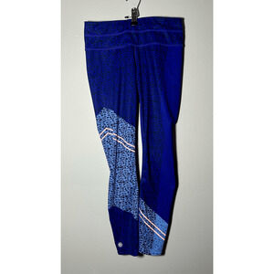 Athleta Blue Asym Camo Sonar 7/8 Mid Rise Active Pull-On Leggings Womens S